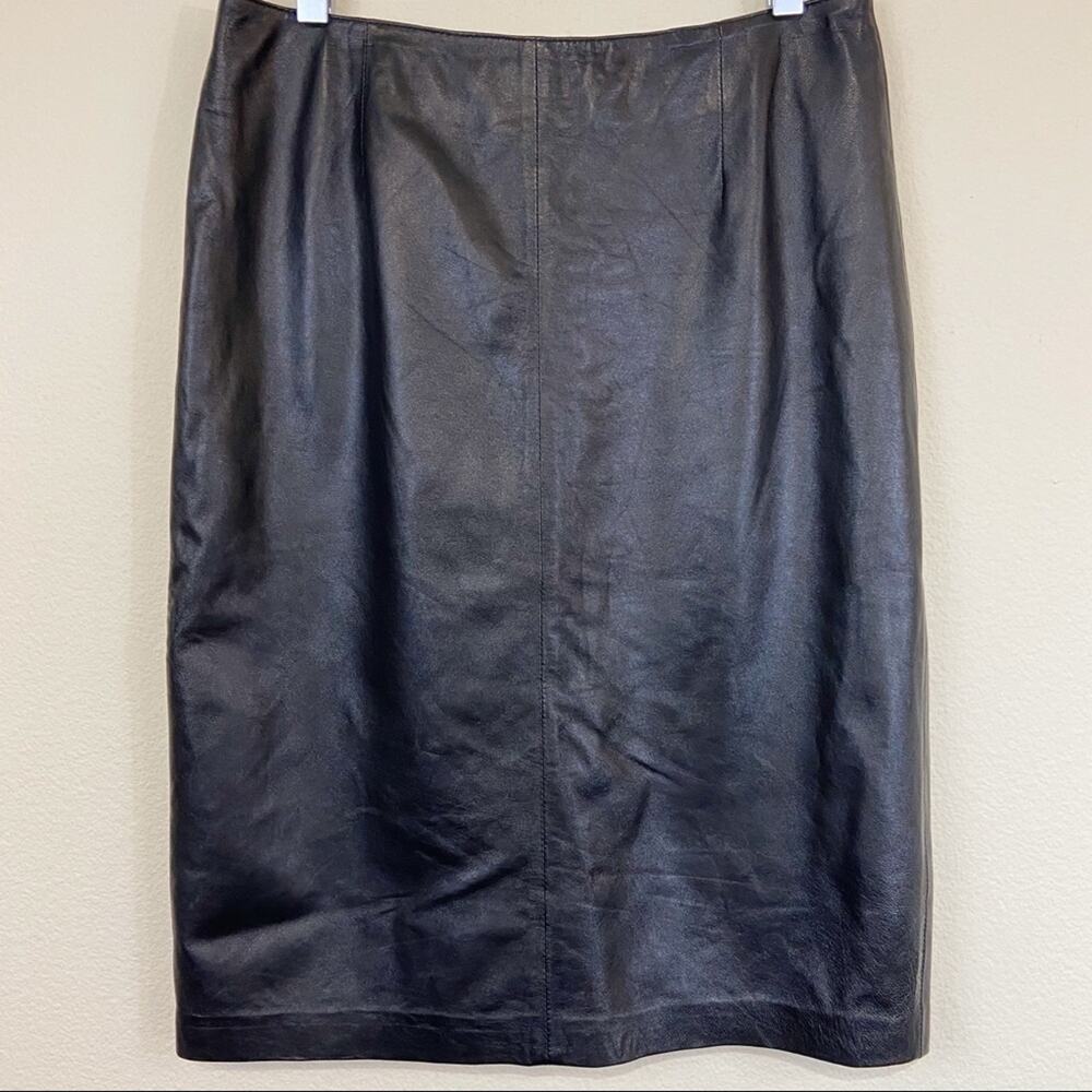 Vintage Paul Harris | Black Leather Skirt  Sz 10